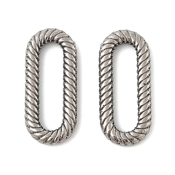 304 Stainless Steel Linking Rings, Twisted Oval, Stainless Steel Color, 21.5x9.5x2.5mm, Inner Diameter: 16x4mm