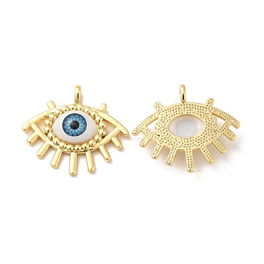 Evil Eye Resin Brass Pendants(RESI-E026-03G-M)-2