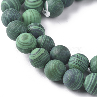 Synthetic Malachite Beads Strands(G-F668-19-10mm)-3
