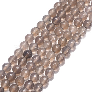8mm Gray Round Grey Agate Beads