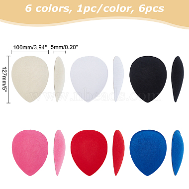 CHGCRAFT 6Pcs 6 Colors EVA Cloth Teardrop Fascinator Hat Base for Millinery(AJEW-CA0002-78)-2