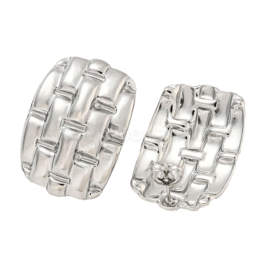 Oval 304 Stainless Steel Stud Earrings