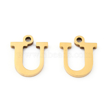 Real 18K Gold Plated Alphabet 201 Stainless Steel Charms