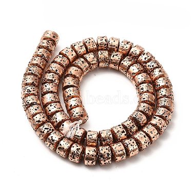 Electroplated Natural Lava Rock Beads Strands(G-G984-12R)-2