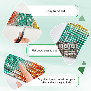 12-Row Resin Spike Stud Cone Flatback Punk Rock Trim Mesh Bead Craft(FIND-GA0003-72B)-3