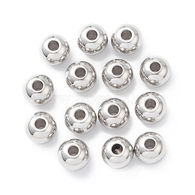 Stainless Steel Color Round Stainless Steel Spacer Beads