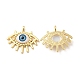 Evil Eye Resin Brass Pendants(RESI-E026-03G-M)-2