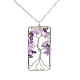 Platinum Tone Copper Wire Natural Amethyst Chips Pendant Necklaces(PW-WG96088-03)-1