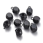 304 Stainless Steel Tube Bails, Loop Bails, Cube Bail Beads, Ion Plating(IP), Electrophoresis Black, 9x6x6mm, Hole: 1.6mm, Inner Diameter: 3mm(STAS-I161-02B-B)