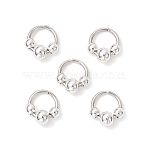 304 Stainless Steel Linking Rings with Brass Round Beads, Rack Plating, Ring Shape, Stainless Steel Color, 9x8.5x4mm, Hole: 4~6mm(PALLOY-JF03869)