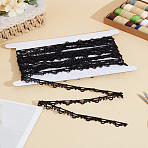 5 Yards Polyester Lace Trims, Lace Ribbon Edge Trimmings, for Sewing and Bridal Wedding Decoration, Black, 1/2 inch(12mm), about 5.00 Yards(4.57m)/Set(OCOR-LP0002-96)