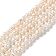 Natural Cultured Freshwater Pearl Beads Strands, Potato, Grade A, PapayaWhip, 5~6.5x4~5mm, Hole: 0.6mm, about 70pcs/strand, 13.58~13.78 inch(34.5~35cm)(PEAR-E018-58)