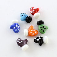 Handmade Lampwork Beads, Glove for Christmas, Mixed Color, 18~19x14x9~10mm, Hole: 1mm(LAMP-R009-M)