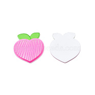 Printed Acrylic Cabochons, Peach, Pearl Pink, 36x33.5x2mm(OACR-N135-65)