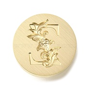 Wax Seal Brass Stamp Heads, Flower Letter Series, Golden, Letter Z, 25.5x14mm, Hole: 7mm(AJEW-D301-02G-Z)