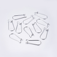 304 Stainless Steel Hoop Earrings, Stainless Steel Color, 21 Gauge, 25x12x2.5mm, Pin: 0.7mm(STAS-L198-15A-P)