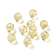 Glass Imitation Austrian Crystal Beads, Faceted, Round, Pale Goldenrod, 8mm, Hole: 1mm(GLAA-H024-17B-19)