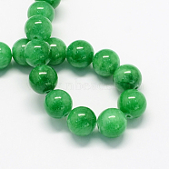 Natural Dyed Yellow Jade Gemstone Bead Strands, Round, Green, 6mm, Hole: 1mm, about 66pcs/strand, 15.7 inch(X-G-R271-6mm-YXS19)