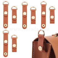 Imitation Leather Bag Suspension Clasp, with D-rings and Iron Snap Button, for Bag Replacement Accessories, Chocolate, 9.4x1.5x0.9cm(DIY-WH0386-25B)