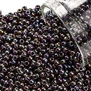 TOHO Round Seed Beads, Japanese Seed Beads, (406) Opaque AB Oxblood, 11/0, 2.2mm, Hole: 0.8mm, about 50000pcs/pound(SEED-TR11-0406)