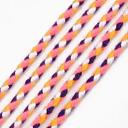 Polyester Braided Cords, Hot Pink, 2mm, about 100yard/bundle(91.44m/bundle)(OCOR-T015-A48)