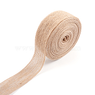 Burlap Fabric Ribbon, for Craft Making, Tan,  1-1/4 inch(30mm), about 10m/roll(OCOR-TAC0006-30B)
