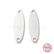 925 Sterling Silver Links, Chain Tabs, with 925 Stamp, Silver, 13x4x0.6mm, Hole: 1mm(STER-D006-03S)