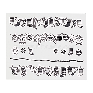 Christmas Nail Stickers, Self-adhesive Snowflake Gingerbread Man Snowman Stag Nail Art Decals Supplies, for Woman Girls DIY Manicure Design, Black, 6.3x5.2cm(MRMJ-Q042-439)