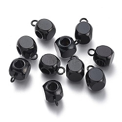 304 Stainless Steel Tube Bails, Loop Bails, Cube Bail Beads, Ion Plating(IP), Electrophoresis Black, 9x6x6mm, Hole: 1.6mm, Inner Diameter: 3mm(STAS-I161-02B-B)