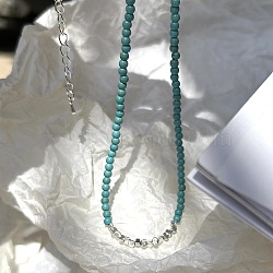 Natural Turquoise & Non-Magnetic Synthetic Hematite Beads Necklaces for Women(QK0251-1)