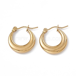 201 Stainless Steel Hoop Earrings with 304 Stainless Steel Pins for Women, Golden, 19x17.5x3.2mm, Pin: 0.7~0.8mm(X-EJEW-B016-06G)