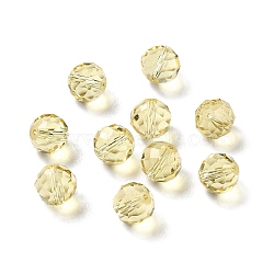 K9 Glass Imitation Austrian Crystal Beads, Faceted, Round, Pale Goldenrod, 8mm, Hole: 1mm(GLAA-H024-17B-19)