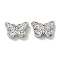 Brass Beads, Butterfly, Platinum, 8x13x4mm, Hole: 1mm(KK-K378-26P)