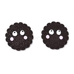 Opaque Resin Cabochons, Biscuit with Eye, Coconut Brown, 22x6~7mm(CRES-J044-10B-03)