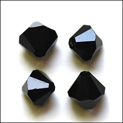 Imitation Austrian Crystal Beads, Grade AAA, K9 Glass, Faceted, Bicone, Black, 10x9~10mm, Hole: 0.9~1.6mm(SWAR-F022-10x10mm-280)