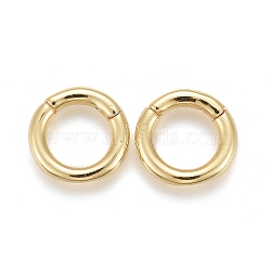 Brass Twister Clasps, Long-Lasting Plated, Ring, Real 18K Gold Plated, 10x2mm, Inner Diameter: 6.5mm(X-KK-F821-01B-G)