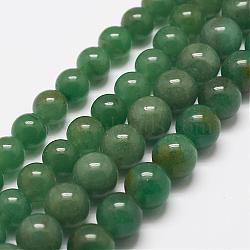 Natural Green Aventurine Bead Strands, Round, 10~12mm, Hole: 1mm, about 33~40pcs/strand, 15.7 inch(40cm).(G-G666-01B)