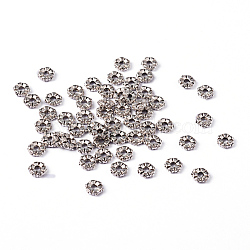 Tibetan Style Alloy Spacer Beads, Flower, Lead Free & Cadmium Free, Antique Silver, 5.5x2mm, Hole: 1mm, about 6060pcs/1000g(TIBEB-S039-014AS-RS)