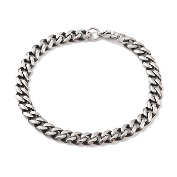 Non-Tarnish 304 Stainless Steel Cuban Link Chain Bracelets for Men, Stainless Steel Color, 8-5/8 inch(22cm)