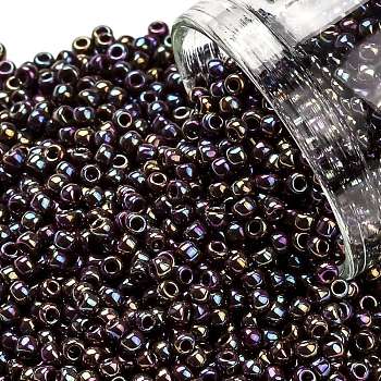 TOHO Round Seed Beads, Japanese Seed Beads, (406) Opaque AB Oxblood, 11/0, 2.2mm, Hole: 0.8mm, about 50000pcs/pound
