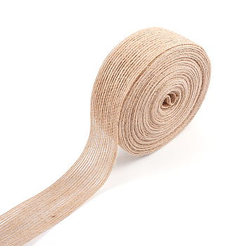 Burlap Fabric Ribbon, for Craft Making, Tan,  1-1/4 inch(30mm), about 10m/roll