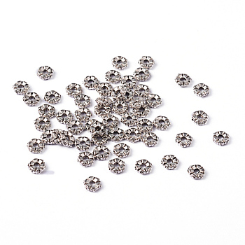 Tibetan Style Alloy Spacer Beads, Flower, Lead Free & Cadmium Free, Antique Silver, 5.5x2mm, Hole: 1mm, about 6060pcs/1000g