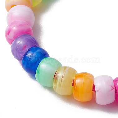 Bracelets en perles tressées en acrylique rondelle de couleur 7(BJEW-JB10223-01)-3