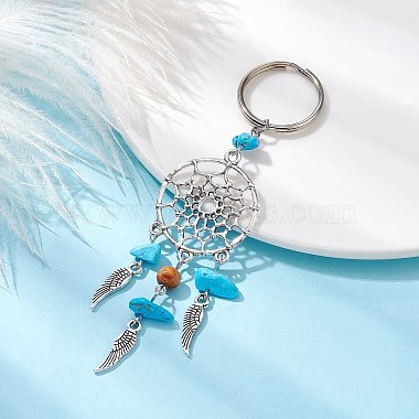 Woven Web/Net with Wing Alloy Pendant Keychain(KEYC-JKC00587-02)-3