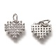 Brass Micro Pave Clear Cubic Zirconia Charms(ZIRC-B002-61P)-2