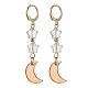 Moon & Star Glass Dangle Leverback Earrings with 304 Stainless Steel Pins(EJEW-JE05605-04)-1