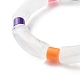 Chunky Acrylic Curved Tube & Column Beads Stretch Bracelet for Girl Women(BJEW-JB06989)-4