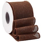 Burlap Lace Rolls, Burlap Ribbons For Craft Making, with Iron Wire, Coconut Brown, 2-1/2 inch(65mm), about 9.95 Yards(9.1m)/Roll(OCOR-WH20006-57H)
