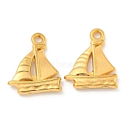 Ion Plating(IP) 304 Stainless Steel Pendants, Sailboat Charms, Real 18K Gold Plated, 20x16x3mm, Hole: 2mm(STAS-N103-80G)