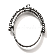 Alloy Open Back Bezel Pendants, For DIY UV Resin, Epoxy Resin, Cadmium Free & Nickel Free & Lead Free, Oval, Gunmetal, 37.5x30.5x3.5mm, Hole: 1.5mm(PALLOY-I223-11B)